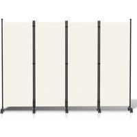 Wolketon Paraventi con rotelle Divisorio per ambienti Schermo per la privacy Schermo da giardino Beige 228x181 cm