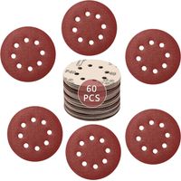 Lot de 60 disques abrasifs de 125 mm pour le polissage du bois et du métal (20 x grain abrasif 1000/1500/2000).