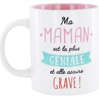 DITES LE AVEC DES MOTS CMMO0555 Mug Maman, Ceramica, Rose, 12 x 8,20 x 9,70 cm