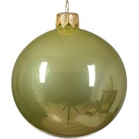 Weihnachtsglasjuwel emaillierter Pistaziengrüner Christbaumschmuck ø 6cm