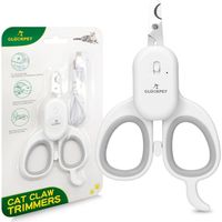 Glückpet Krallenschere für Katzen und Hunde mit LED-Taschenlampe und UV-Licht zur Bakterienbekämpfung