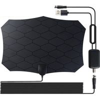 Antenne TV, antenne DVB-T/DVB-T2 d'intérieur, antenne HDTV avec amplificateur de signal, compatible avec les chaînes TV 1080p et 4K, antenne intérieure pour TV, antenne DVB-T ultra HD haute performanc