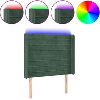 Tête de lit,Panneau décoratif à LED Vert foncé 103x16x118/128 cm Velours CFW4807926