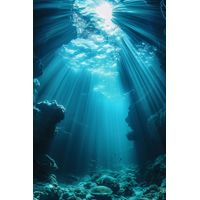 Tableau sur verre synthétique lumière sous-marines 80x120 cm - Impression sur Verre synthétique - Image HD imprimée sur Verre synthétique - Tableau mural décoratif - Fabriqué en France
