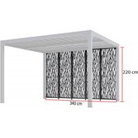 Set 5 Pannelli Acciaio Antracite per Pergola Bioclimatica Lato 3,6 m