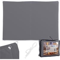 Rectangular Shade Sail, Weatherproof UV Protection, Grey