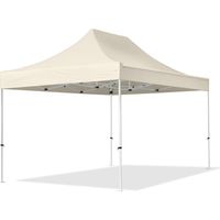 Popup Garden Gazebo 3 x 4,5 m - without Sidewalls in folding Canopy high performance polyester ECONOMY in creme