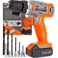 Terratek 13pc 18V/20V Li-ion Cordless Drill Driver Combi Drill Electric Screwdriver