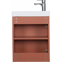 Mob-In – Meuble lave-mains suspendu 41 cm – Vasque en céramique réversible – Montage facile – Dimensions 41x54x21,5 cm