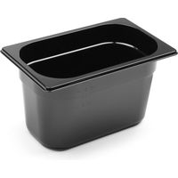 Récipient Gastronorm GN 1/4 en polycarbonate noir 265 x 162 x 150 mm 4 L Hendi 862612