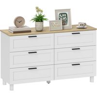 Cómoda Dormitorio con 6 Cajones Patas para Salón Oficina 120x38x71 cm Blanco