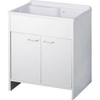 Waschbecken mit Schrank aus PVC Weiss 80x50 cm mod. Garden