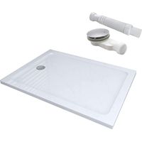 Duschwanne Acrylwanne Duschtasse Dusche 40mm Superflache Weiß Mit Erhöhte Kante, Rechteckig 120x90cm