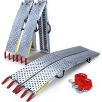 Vounot – Rampe de chargement pliable 196cm – Acier galvanisé – Charge max 800kg – Antidérapante avec sangles de sécurité – Pour motos et tondeuses