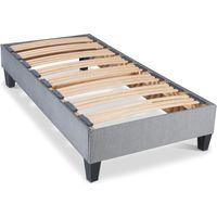 OLYMPE LITERIE Sommier à lattes en bois ERGOSTAR 90x190 cm Coloris Gris clair Livré en kit