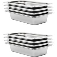 Récipients Gastronorm 8 pcs GN 1/3 65 mm Acier inoxydable vidaXL