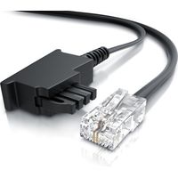 CSL - Internet Kabel Routerkabel - TAE-F Stecker auf RJ45 Stecker - 40m - Internetkabel - Router an die Telefondose, TAE - schwarz