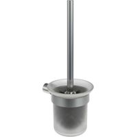 Ravak Fold - Wandhängende Toilettenbürste mit Halter, Glas/Edelstahl gebürstet X07P1348