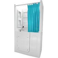 Seniorendusche und Sitzwanne Kombination Wanne mit Tür S08D-B-R 110x68x205cm