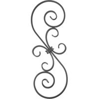 Deco Fer Forge – Double volute décorative 380mm – Fer forgé lisse 12x6mm – À souder pour portail ou garde-corps – Finition brute à peindre