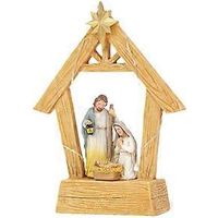 Figurine de crèche en résine pour cheminée, décoration de table de Noël
