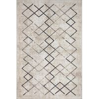 Tapis salon et chambre 150x230 crème rectangle tissé motif scandinave JOINTA