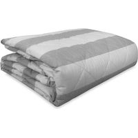 LES COUVRE-LITS MATELASSÉS, RAYÉE GRISE FRANÇAISE LIT DOUBLE 2 PLACES