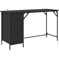 vidaXL Bureau d'ordinateur avec tiroir Chêne noir 131 x 48 x 75 cm