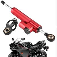 Amortisseur de direction, stabilisateur d'amortisseur de direction universel, stabilisateur d'amortisseur de direction universel en alliage d'aluminium pour la plupart des motos (rouge et noir)