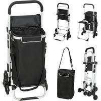 Einkaufstrolley, 40 L Oxford-Tasche, 3-Rad-Design, Aluminiumrahmen, Sitz, Grau
On-Site