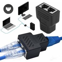 RJ45 Splitter Adapter, LAN Ethernet Netzwerk 1 Auf 2 Cable , Female Plug Adapter LAN Splitter, für Ethernet Cat5, Cat5e, Cat6, Cat6e,Cat7