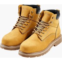 VEVOR Stivali da Lavoro con Punta in Acciaio, US 11,5, Stivali Lavoro Impermeabili per Uomo, Scarpe Antiscivolo, Scarpe con Suola in Gomma Leggeri Traspiranti per Industria Edile, Marrone