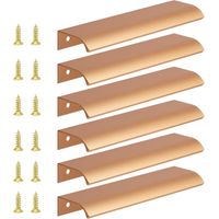 6pcs Poignée d’Armoire, Invisible Poignées Meuble Tiroir, Poignées de porte Dissimulées Poignée Encastrée Affleurante Pour tiroirs portes d'armoires,Commode, Distance du Trou-128mm