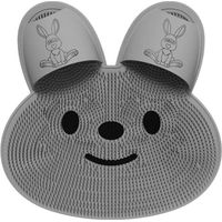30x30cm,Lave pieds et dos, pour douche Tapis de massage pour le dos en forme de lapin, Tapis de massage des pieds Tapis antidérapant pour l'exfoliation et la relaxation du corps