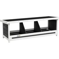 Pondoir nichoir pour poules 3 emplacements avec toit asphalte structure en bois 95 x 37 x 34 cm gris noir