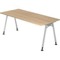 bümö Schreibtisch Serie-A Rechteck: 180 x 80 cm Eiche