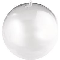 Boule en plastique, en 2 parties, 12cm ø, cristal, avec trou 15 mm pour guirlande LED