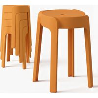 Tabourets Gigognes empilables par 4 BM HOME TAB-ORANGE en plastique, légers pour la maison, salle de classe, cuisine, jardin