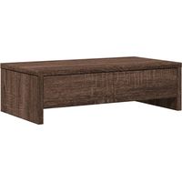Mesa de escritorio con soporte para monitor y cajones de madera de ingeniería marrón 020044938