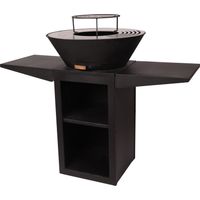 Barbecue con piastra rotonda, grill e supporto PURLINE EFP57B