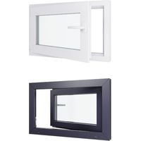Finestra in PVC - Triplo vetro - Bicolore - Bianco e grigio - 800 mmx500 mm cm