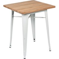 Table de salle à manger carrée industrielle 7house en bois et acier 60x60x76cm