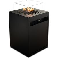 Planika Square - Cheminée de jardin décorative - Cheminée à gaz d'extérieur et table de jardin en une seule pièce - Compartiment intérieur pour le réservoir de gaz - Résistant aux intempéries - GPL -
