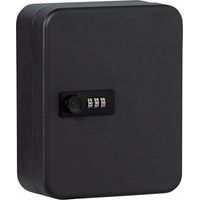 Armario para llaves con código digital, 20 ganchos, chapa de acero, negro mate.