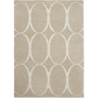 Tapis salon et chambre en laine 250x350 beige rectangle fait à la main motif simple RIO