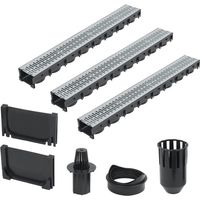 Vidaxl – Caniveau de drainage 3 pcs – Acier galvanisé – Longueur 3 m – Système de verrouillage unique pour connexion facile