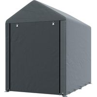 Abri de jardin, tente de rangement, robuste et résistant aux intempéries, structure en acier, 1,2 x 1,8 x 1,6 m, gris foncé