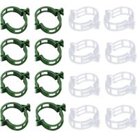 100 Pcs Plant Clips for Flower Vegetable Upright Growth, Plant Clips for Climbing Plants, Vegetable Garden Plant Support Clips for Outdoor Plants (White And Green)