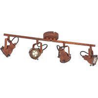 Lindby – Spot à intensité variable Scabra 63 cm – Métal brun rouille – 4 lampes orientables – Design industriel pour salon et salle à manger
