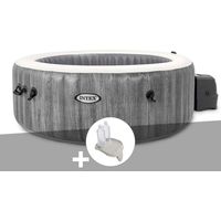 Intex – Spa gonflable rond 6 places – 170 diffuseurs à bulles – Panneau de contrôle tactile waterproof – Contenance 1098L – Dimensions 216x216x71cm